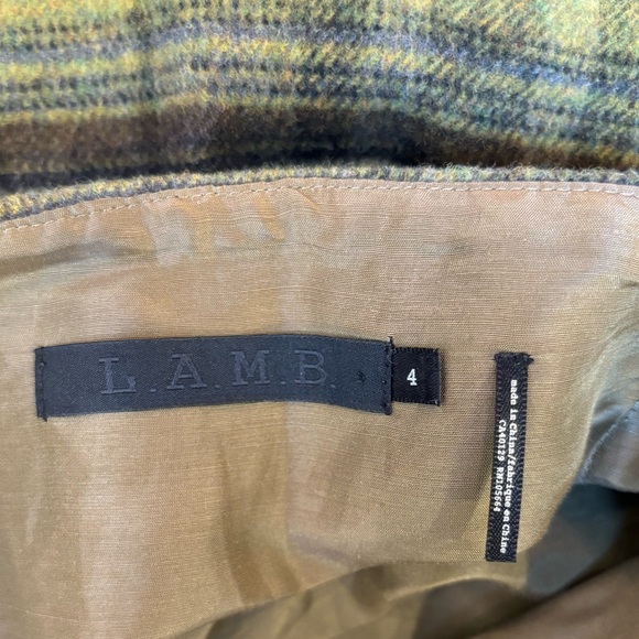 L.A.M.B. Wool Skirt Size 4, Green Plaid - Picture 4 of 5